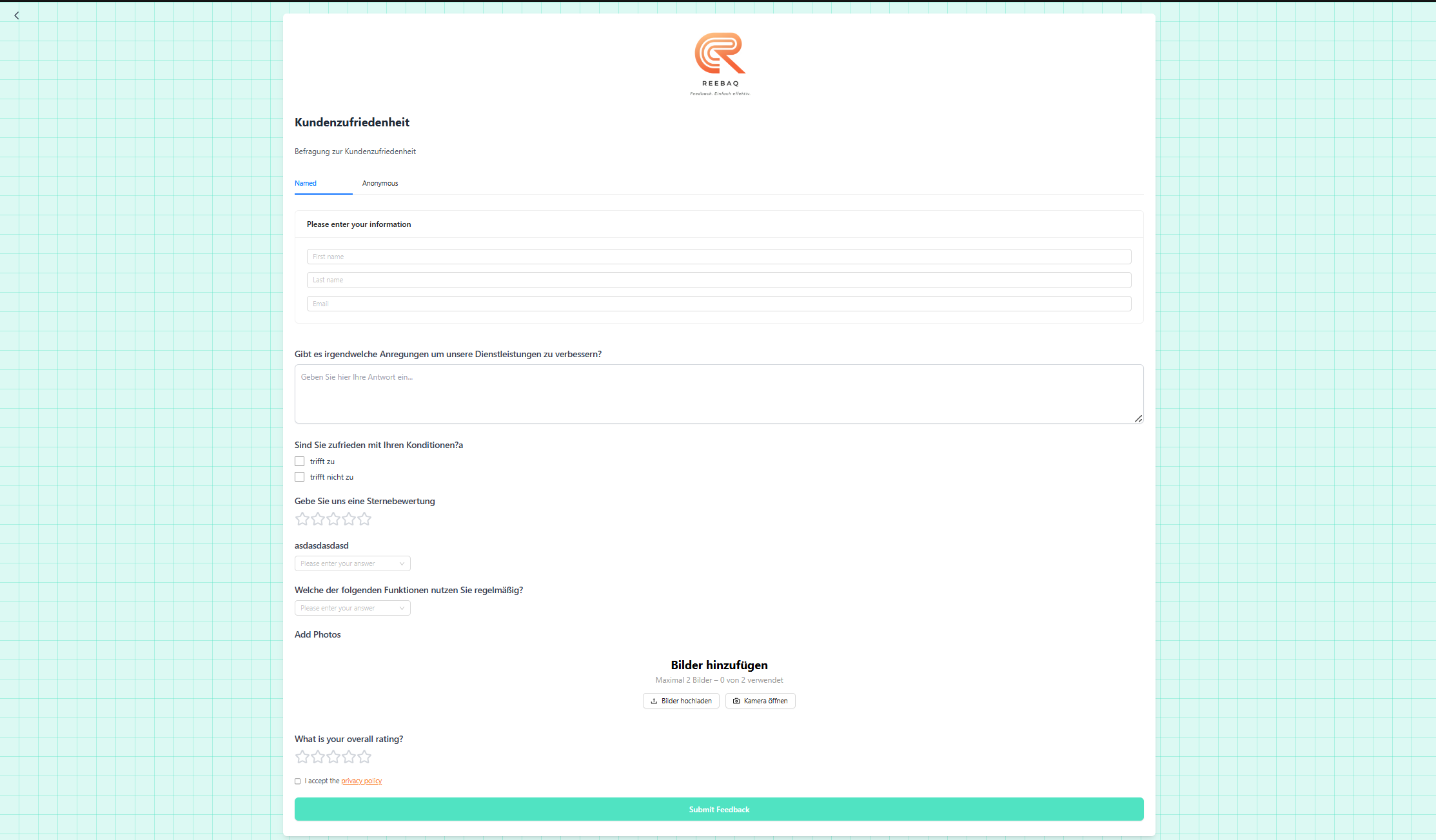 Feedback Form Preview
